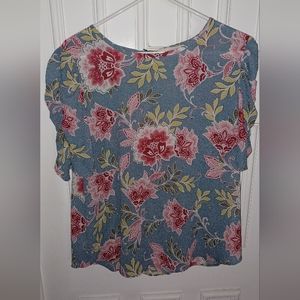 Loft Floral Blouse Womens Large NWT Retail 48.99